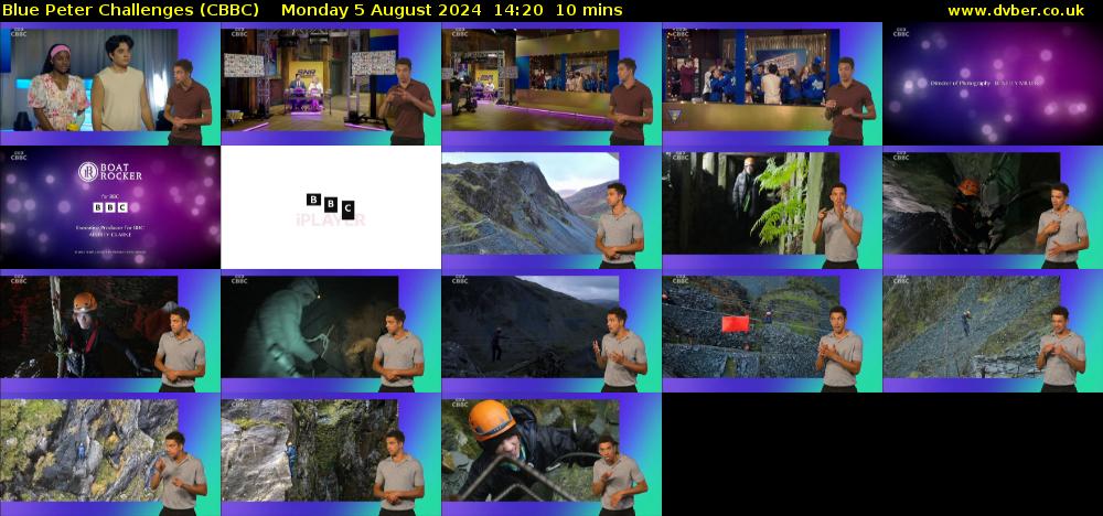 Blue Peter Challenges (CBBC) Monday 5 August 2024 14:20 - 14:30