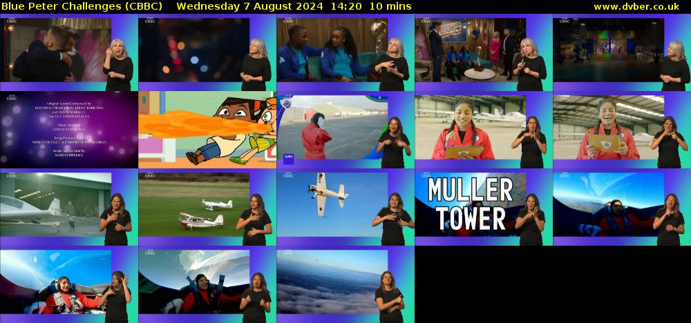 Blue Peter Challenges (CBBC) Wednesday 7 August 2024 14:20 - 14:30