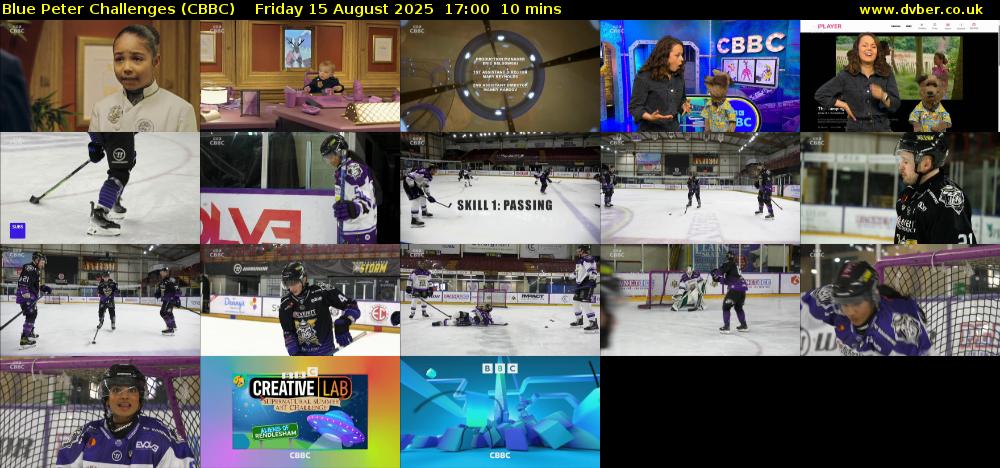 Blue Peter Challenges (CBBC) Friday 15 August 2025 17:00 - 17:10