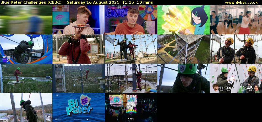 Blue Peter Challenges (CBBC) Saturday 16 August 2025 11:15 - 11:25