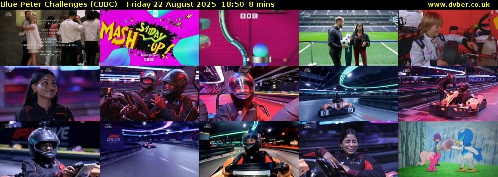 Blue Peter Challenges (CBBC) Friday 22 August 2025 18:50 - 18:58