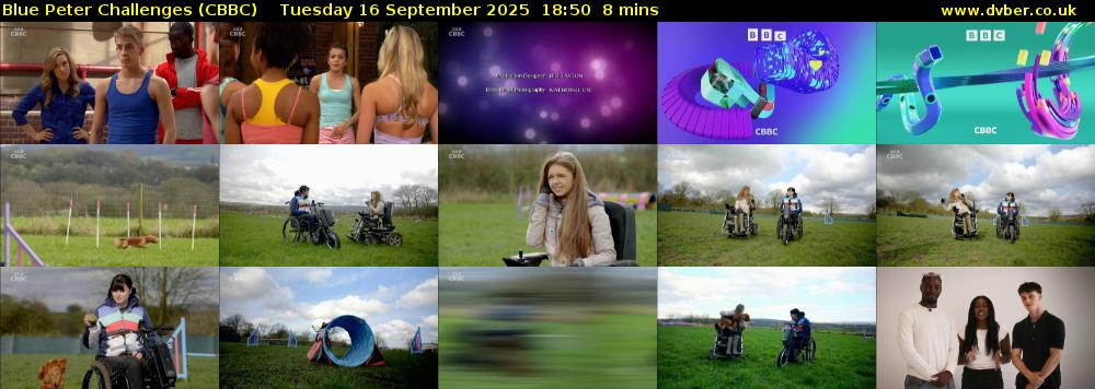 Blue Peter Challenges (CBBC) Tuesday 16 September 2025 18:50 - 18:58