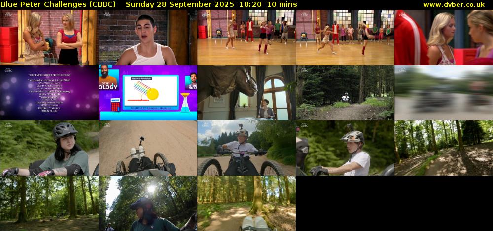 Blue Peter Challenges (CBBC) Sunday 28 September 2025 18:20 - 18:30