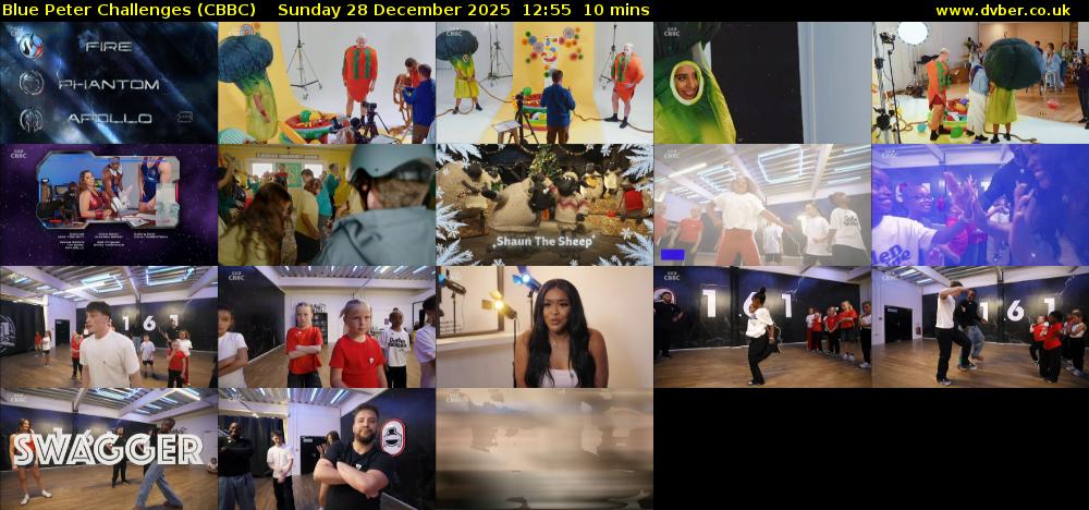 Blue Peter Challenges (CBBC) Sunday 28 December 2025 12:55 - 13:05