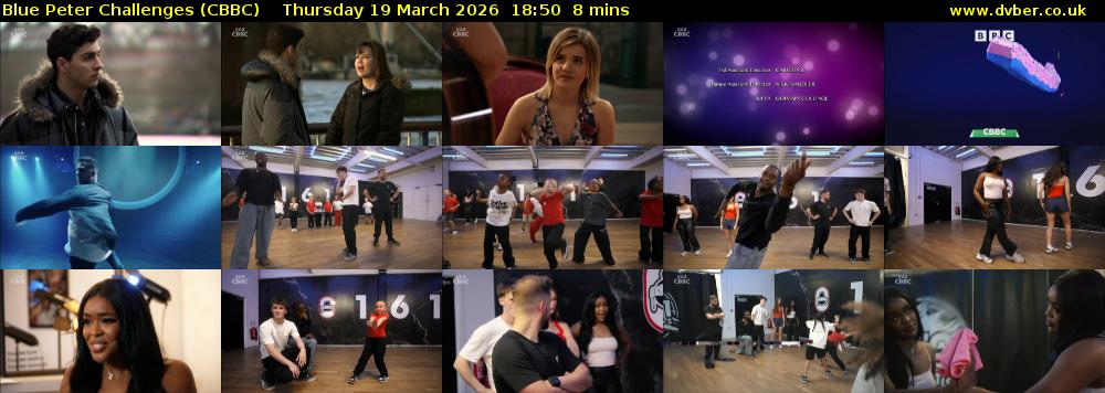Blue Peter Challenges (CBBC) Thursday 19 March 2026 18:50 - 18:58