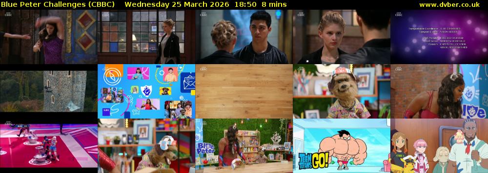 Blue Peter Challenges (CBBC) Wednesday 25 March 2026 18:50 - 18:58