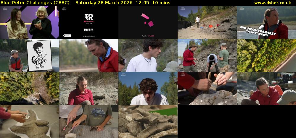 Blue Peter Challenges (CBBC) Saturday 28 March 2026 12:45 - 12:55