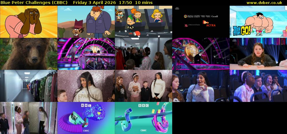 Blue Peter Challenges (CBBC) Friday 3 April 2026 17:50 - 18:00