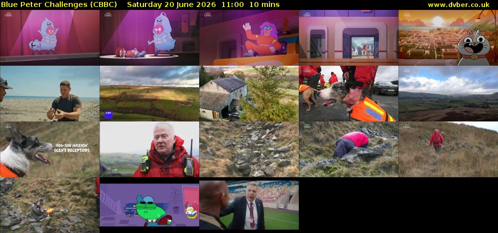Blue Peter Challenges (CBBC) Saturday 20 June 2026 11:00 - 11:10