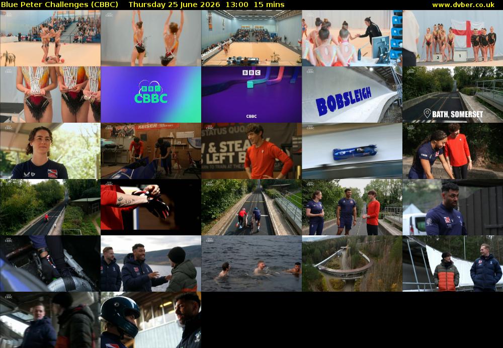 Blue Peter Challenges (CBBC) Thursday 25 June 2026 13:00 - 13:15