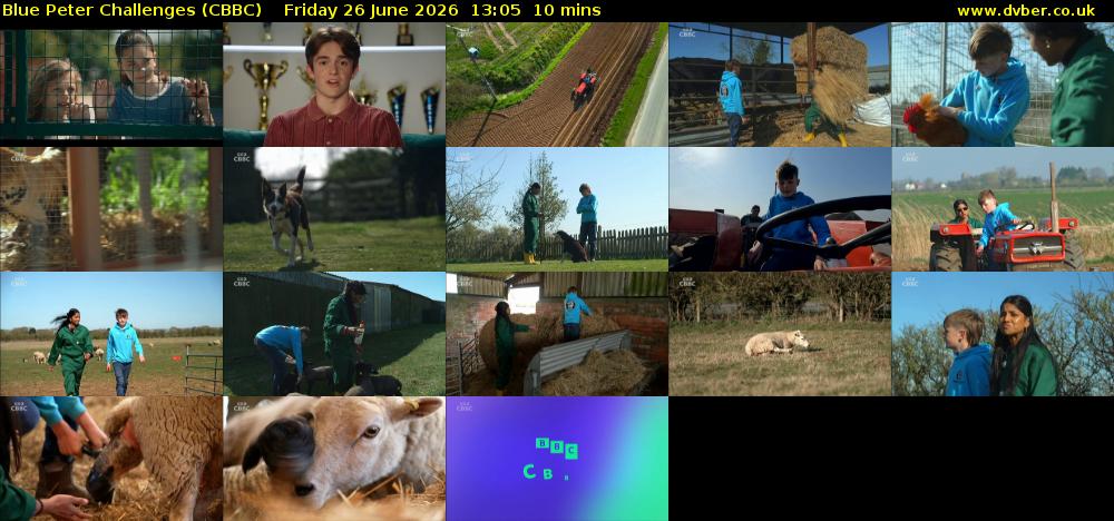 Blue Peter Challenges (CBBC) Friday 26 June 2026 13:05 - 13:15
