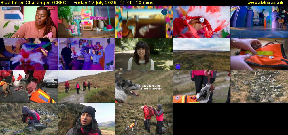 Blue Peter Challenges (CBBC) Friday 17 July 2026 11:40 - 11:50