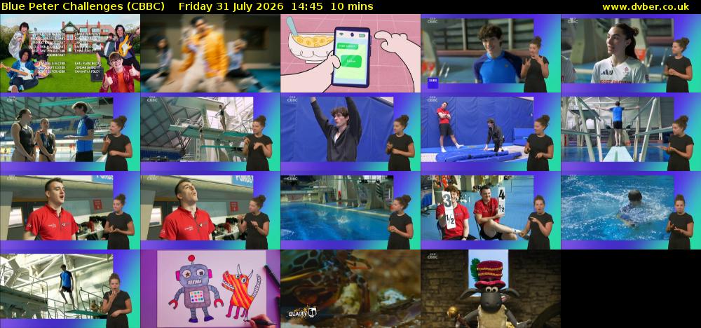 Blue Peter Challenges (CBBC) Friday 31 July 2026 14:45 - 14:55