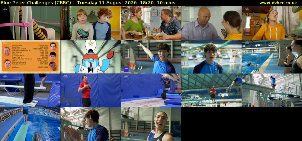 Blue Peter Challenges (CBBC) Tuesday 11 August 2026 18:20 - 18:30