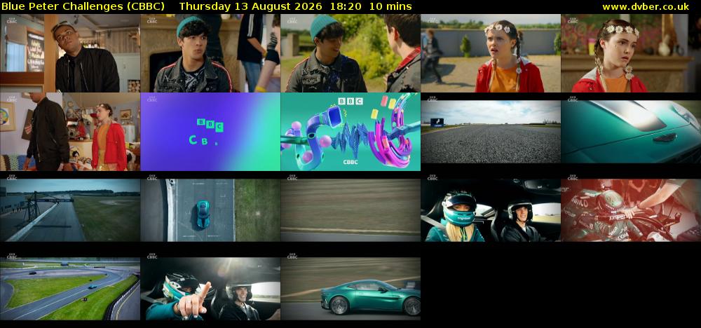 Blue Peter Challenges (CBBC) Thursday 13 August 2026 18:20 - 18:30