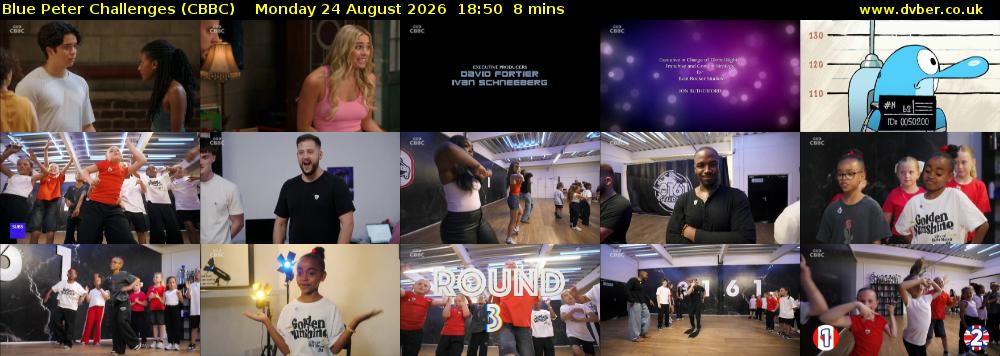 Blue Peter Challenges (CBBC) Monday 24 August 2026 18:50 - 18:58
