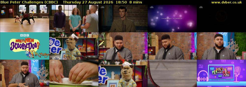 Blue Peter Challenges (CBBC) Thursday 27 August 2026 18:50 - 18:58