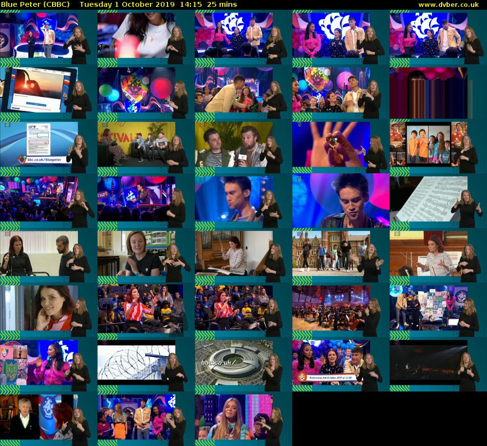 Blue Peter (CBBC) Tuesday 1 October 2019 14:15 - 14:40