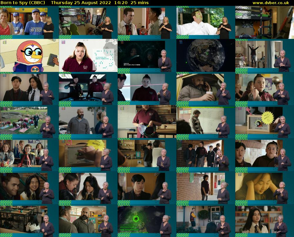 Born to Spy (CBBC) Thursday 25 August 2022 14:20 - 14:45
