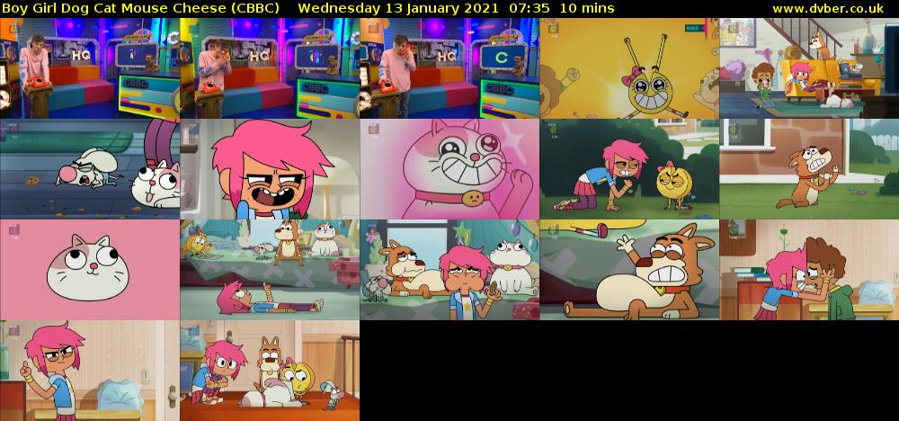 Boy Girl Dog Cat Mouse Cheese (CBBC) Wednesday 13 January 2021 07:35 - 07:45