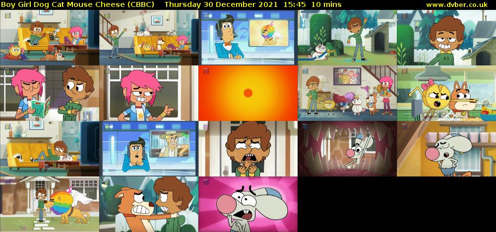 Boy Girl Dog Cat Mouse Cheese (CBBC) Thursday 30 December 2021 15:45 - 15:55
