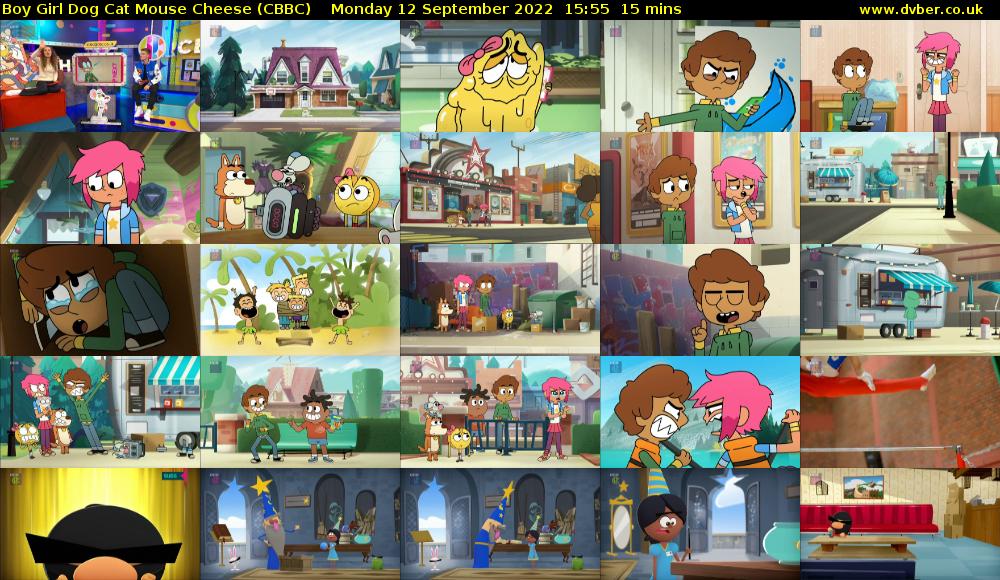 Boy Girl Dog Cat Mouse Cheese (CBBC) Monday 12 September 2022 15:55 - 16:10