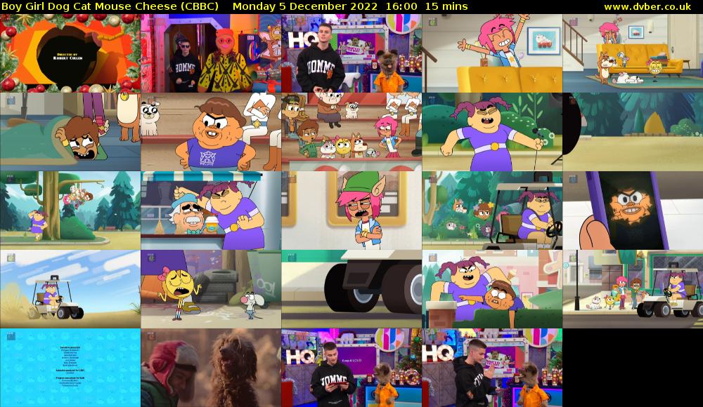 Boy Girl Dog Cat Mouse Cheese (CBBC) Monday 5 December 2022 16:00 - 16:15