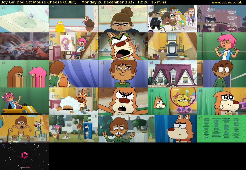 Boy Girl Dog Cat Mouse Cheese (CBBC) Monday 26 December 2022 12:20 - 12:35