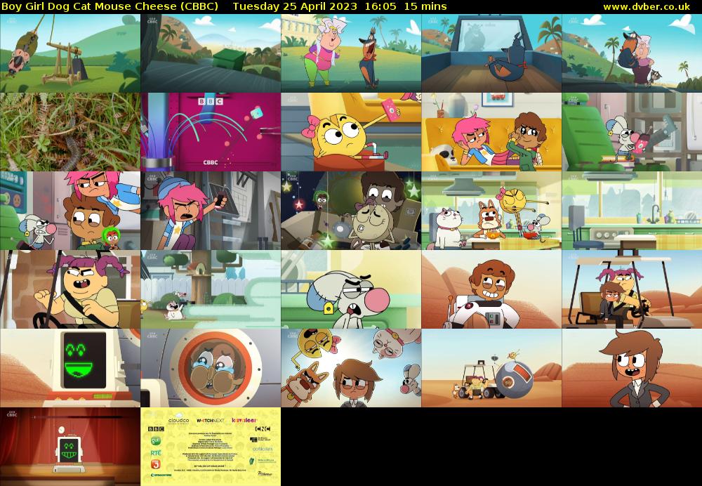 Boy Girl Dog Cat Mouse Cheese (CBBC) Tuesday 25 April 2023 16:05 - 16:20