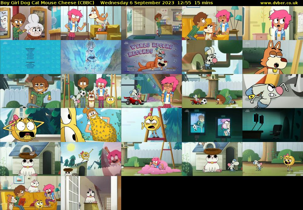 Boy Girl Dog Cat Mouse Cheese (CBBC) Wednesday 6 September 2023 12:55 - 13:10