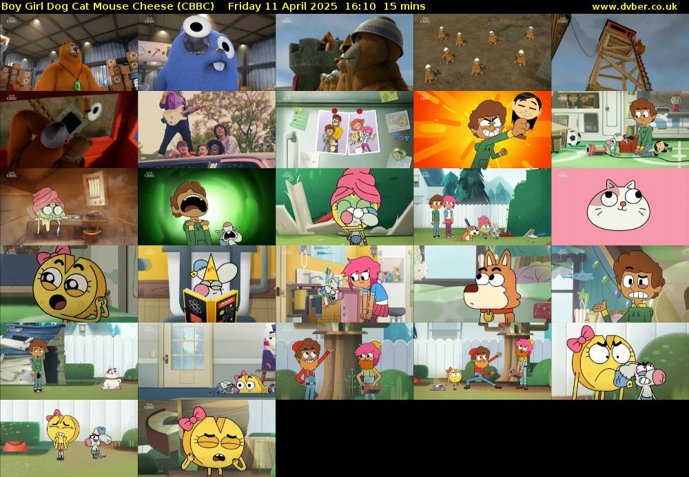 Boy Girl Dog Cat Mouse Cheese (CBBC) Friday 11 April 2025 16:10 - 16:25