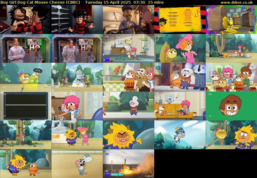 Boy Girl Dog Cat Mouse Cheese (CBBC) Tuesday 15 April 2025 07:30 - 07:45