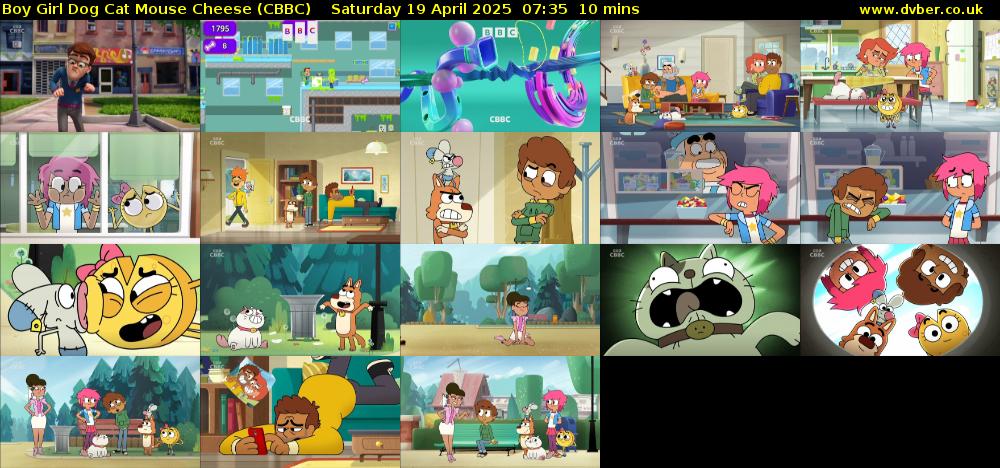 Boy Girl Dog Cat Mouse Cheese (CBBC) Saturday 19 April 2025 07:35 - 07:45