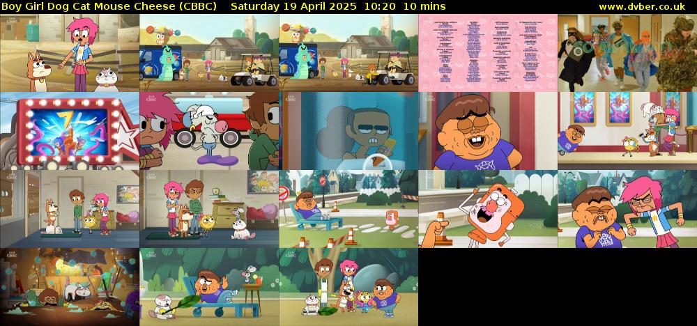 Boy Girl Dog Cat Mouse Cheese (CBBC) Saturday 19 April 2025 10:20 - 10:30