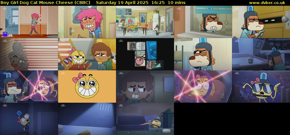 Boy Girl Dog Cat Mouse Cheese (CBBC) Saturday 19 April 2025 16:25 - 16:35