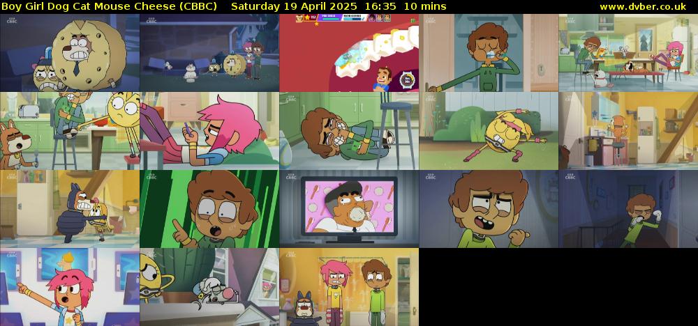 Boy Girl Dog Cat Mouse Cheese (CBBC) Saturday 19 April 2025 16:35 - 16:45