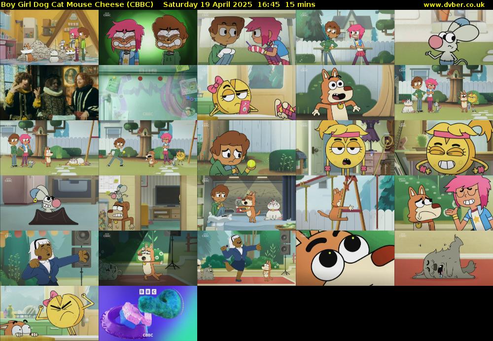 Boy Girl Dog Cat Mouse Cheese (CBBC) Saturday 19 April 2025 16:45 - 17:00