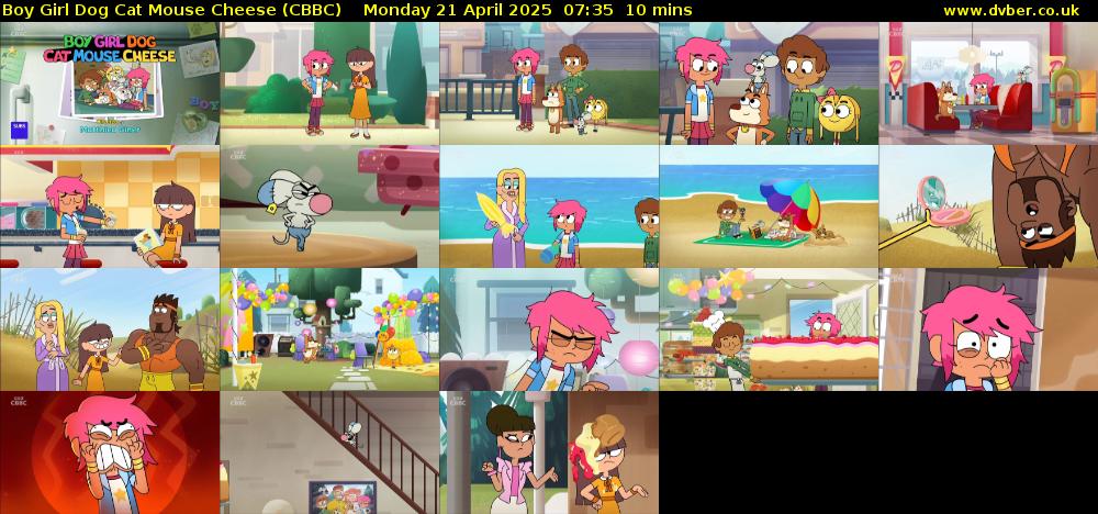 Boy Girl Dog Cat Mouse Cheese (CBBC) Monday 21 April 2025 07:35 - 07:45