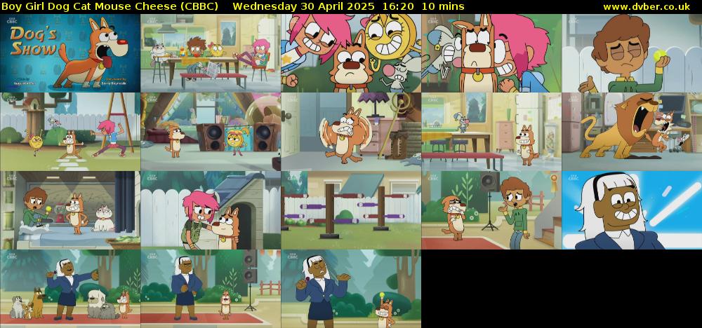 Boy Girl Dog Cat Mouse Cheese (CBBC) Wednesday 30 April 2025 16:20 - 16:30
