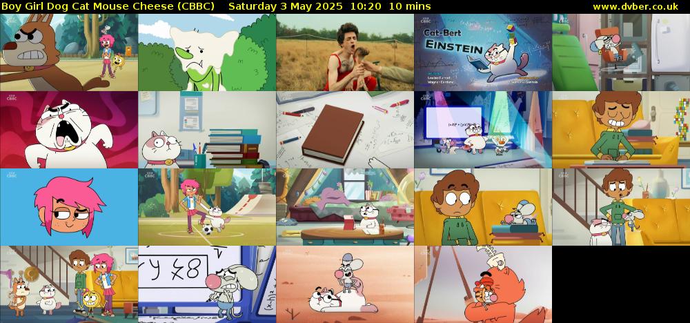 Boy Girl Dog Cat Mouse Cheese (CBBC) Saturday 3 May 2025 10:20 - 10:30