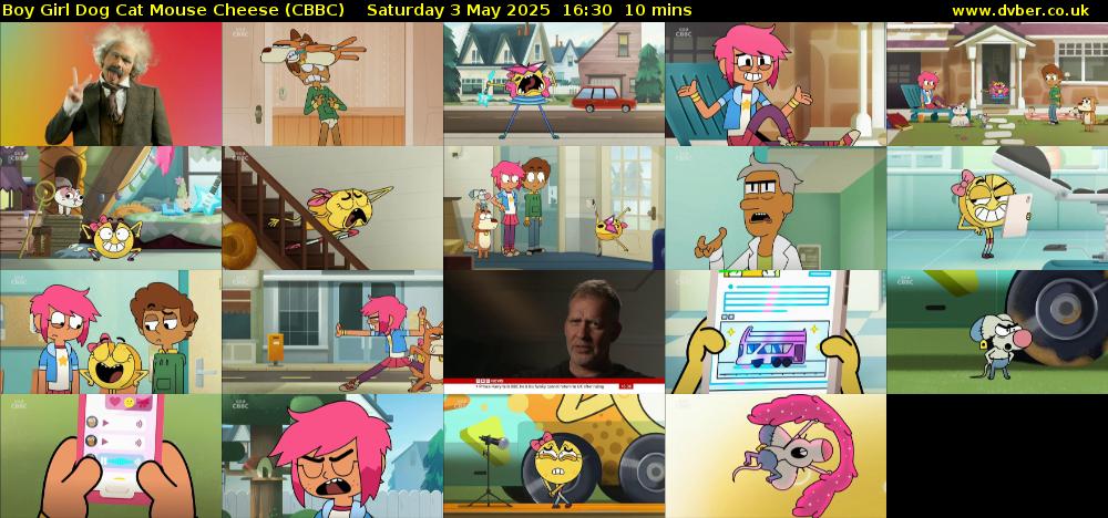 Boy Girl Dog Cat Mouse Cheese (CBBC) Saturday 3 May 2025 16:30 - 16:40