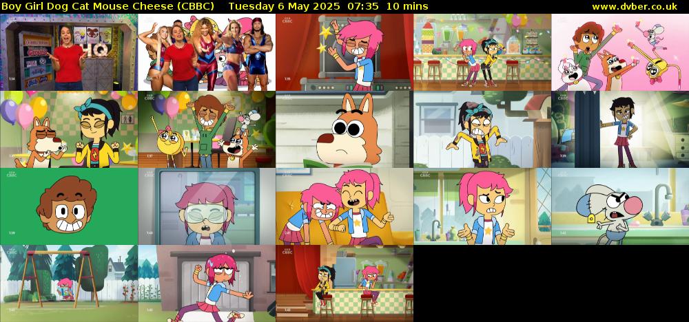 Boy Girl Dog Cat Mouse Cheese (CBBC) Tuesday 6 May 2025 07:35 - 07:45
