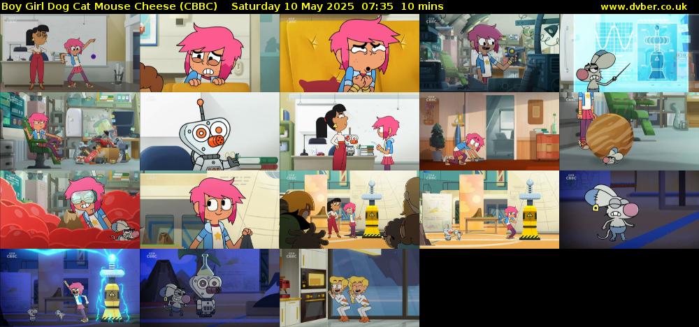 Boy Girl Dog Cat Mouse Cheese (CBBC) Saturday 10 May 2025 07:35 - 07:45