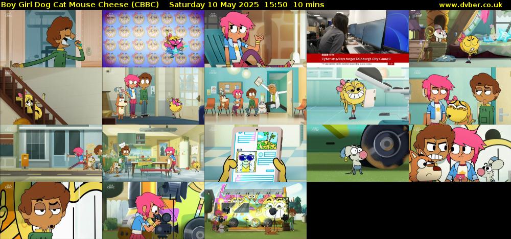 Boy Girl Dog Cat Mouse Cheese (CBBC) Saturday 10 May 2025 15:50 - 16:00