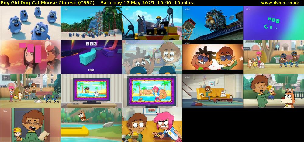 Boy Girl Dog Cat Mouse Cheese (CBBC) Saturday 17 May 2025 10:40 - 10:50