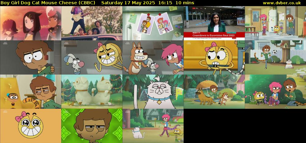 Boy Girl Dog Cat Mouse Cheese (CBBC) Saturday 17 May 2025 16:15 - 16:25