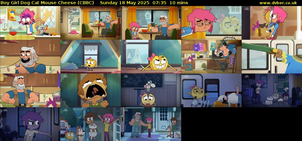 Boy Girl Dog Cat Mouse Cheese (CBBC) Sunday 18 May 2025 07:35 - 07:45