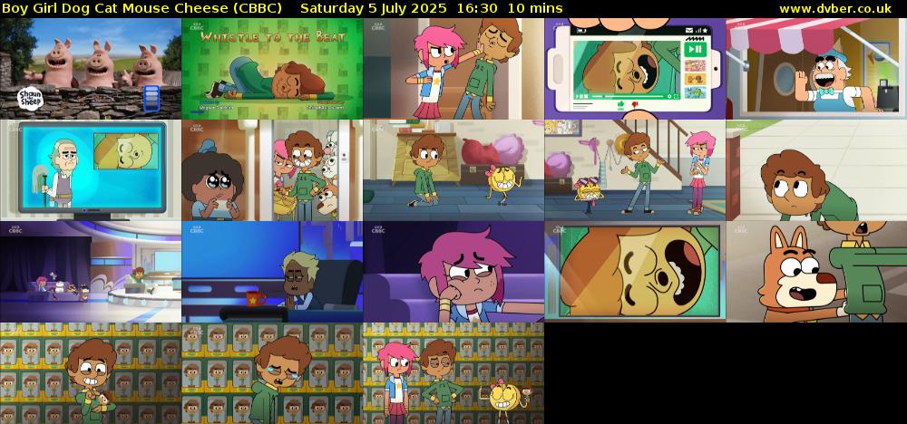 Boy Girl Dog Cat Mouse Cheese (CBBC) Saturday 5 July 2025 16:30 - 16:40