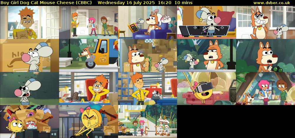 Boy Girl Dog Cat Mouse Cheese (CBBC) Wednesday 16 July 2025 16:20 - 16:30