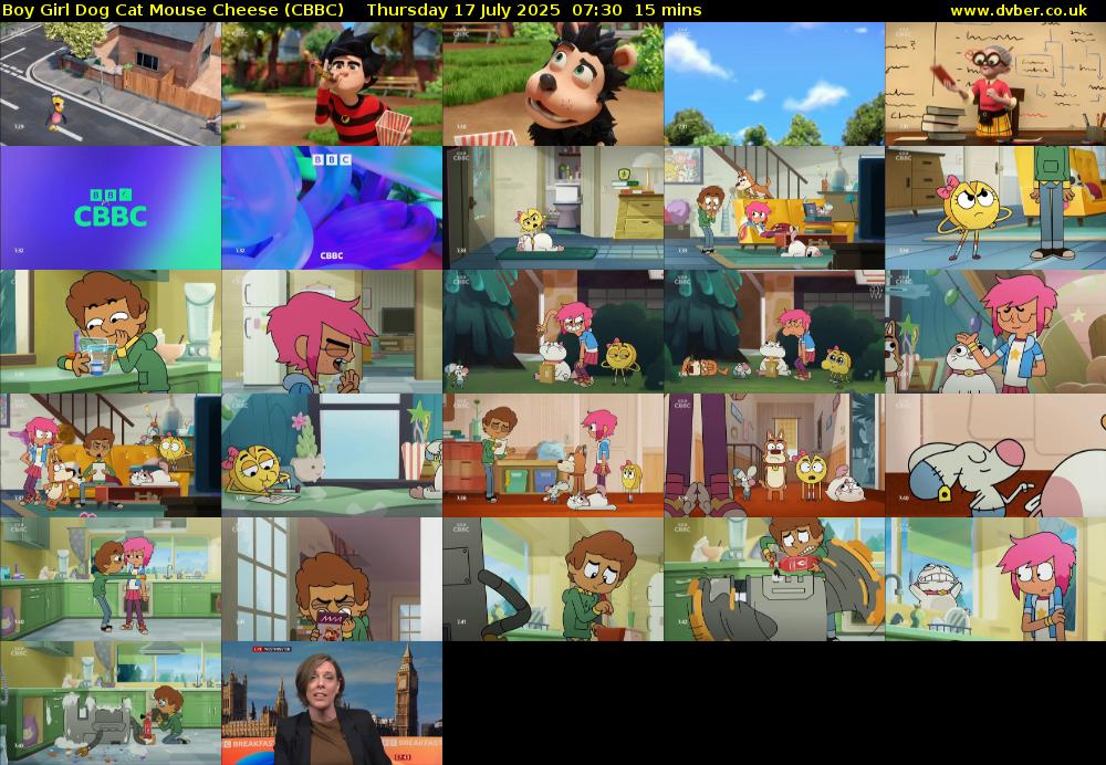 Boy Girl Dog Cat Mouse Cheese (CBBC) Thursday 17 July 2025 07:30 - 07:45